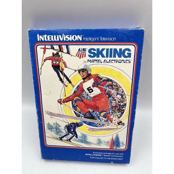 Skiing By Mattel Electronics Intellivision Game, Box, & Manual - Picture 1 of 9